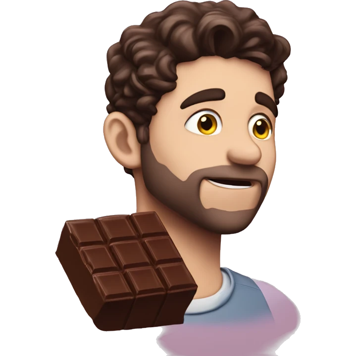 Actor Josh O’Connor eating chocolate  emoji