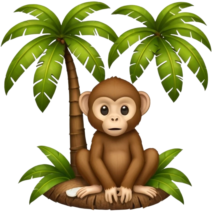 coconut tree with a monkey emoji