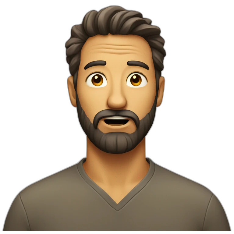 man beard surprised emoji