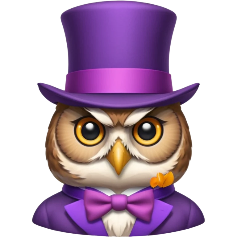 owl wear purple with hat emoji