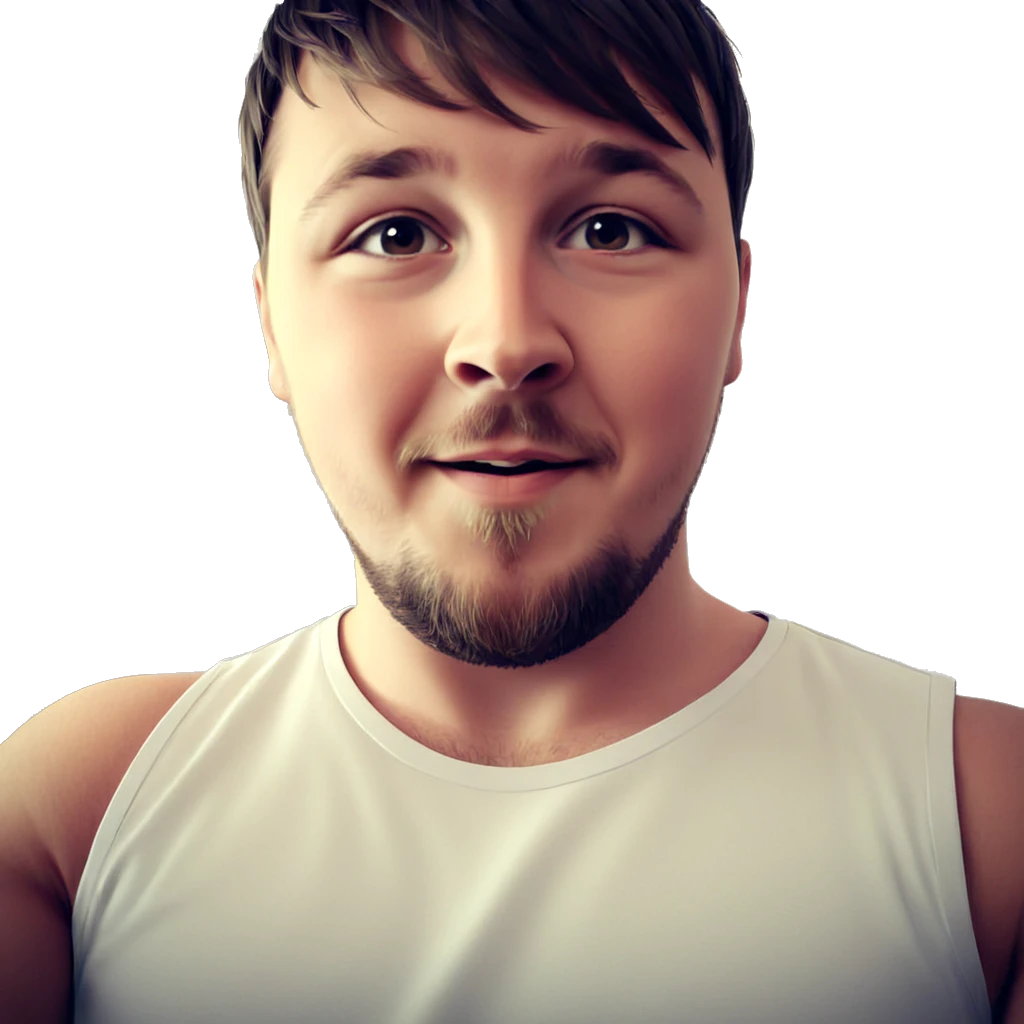 male portrait with beard indoors emoji