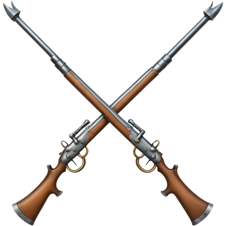 create an emoji similar to the crossed swords emoji, but instead of swords use muskets, recreating the infantry simbol but as an emoji emoji