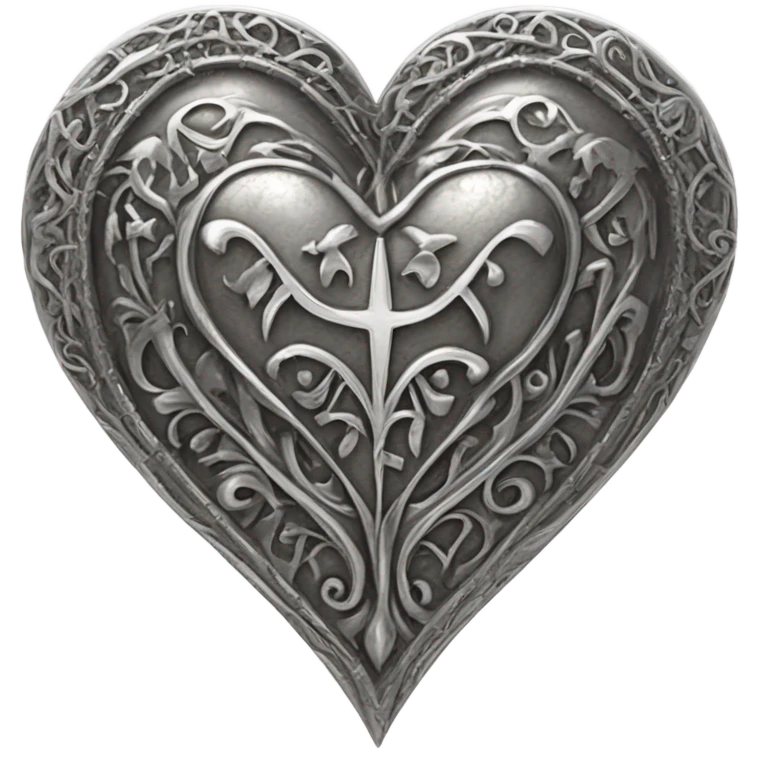 Gothic silver heart emoji