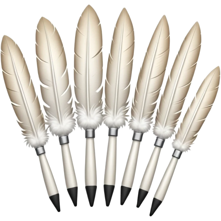 A row of goose feather pens emoji
