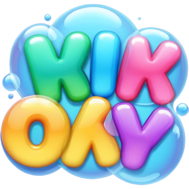Word “okay” in bubble letters emoji