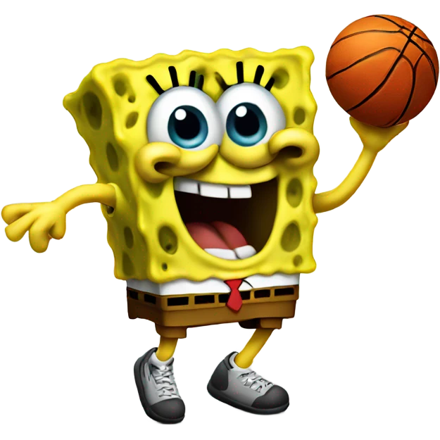 SpongeBob shooting a basketball  emoji