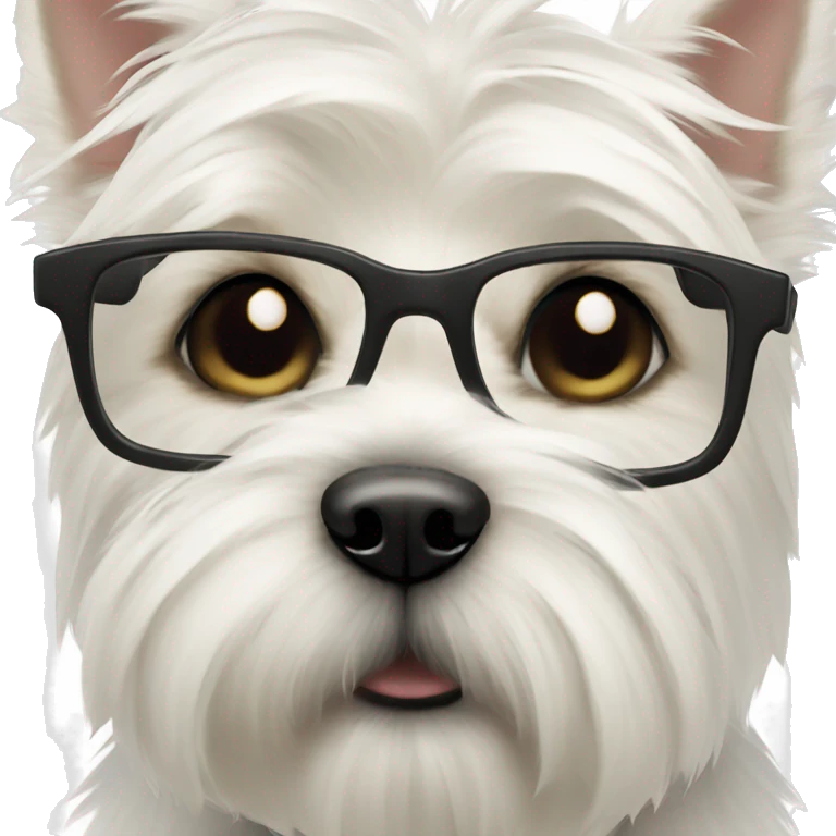 west highland white terrier with black glasses emoji
