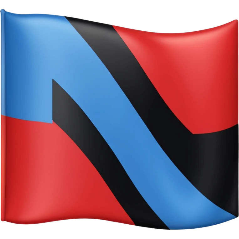 A flag emojin with a red and black tricolor red at the top and bottom black at the middle then two small blue stripes both above and below the black one  emoji