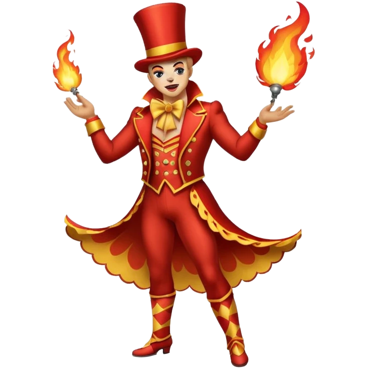 tiger  vintage-circus-performer-spitting-fire full body emoji