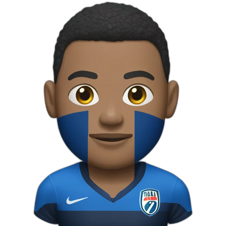 Kylian Mbappé with Blue jersey emoji