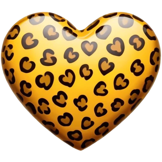 Glossy leopard print heart emoji