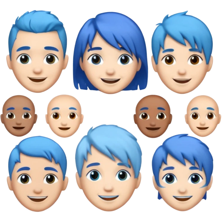 blue haired humans emoji