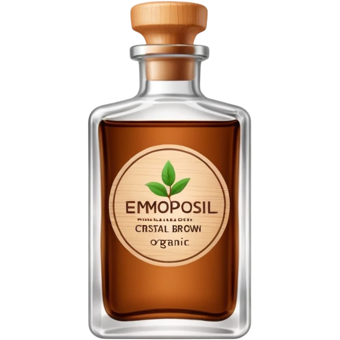 Organic cosmetic in a cristal brown bottle emoji