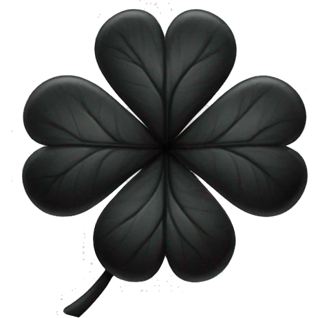 black 5 leaf clover emoji