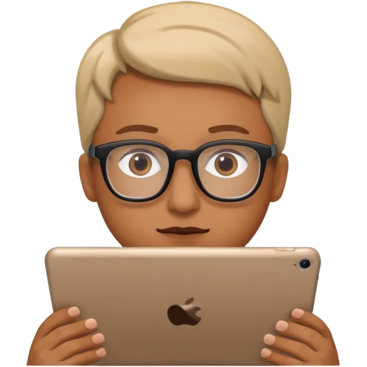 ipad, on the screen is a youtube video with a man on it emoji