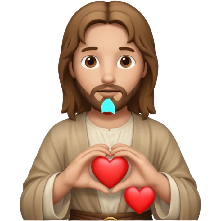 Jésus avec un cœur dans ses mains emoji