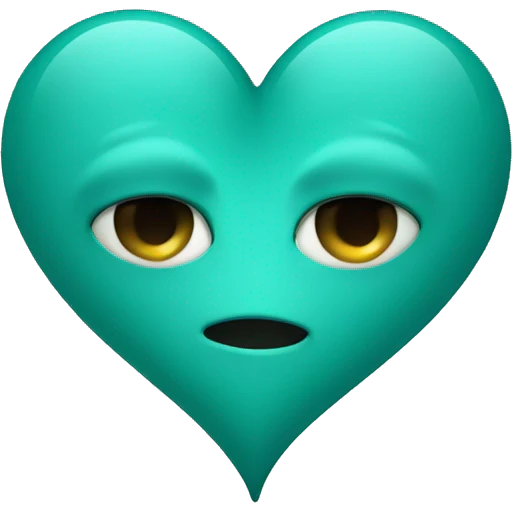 Upside down teal heart emoji