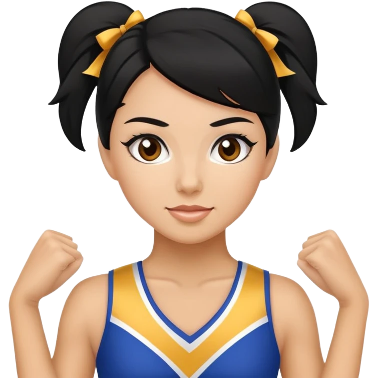 Cheerleader black hair emoji
