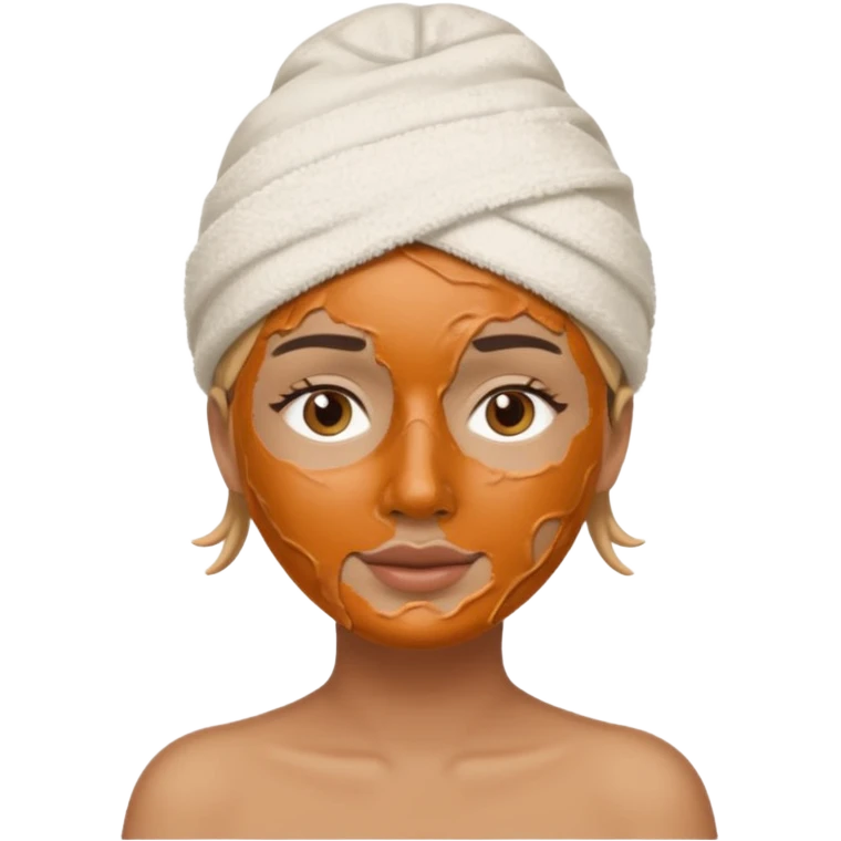 messy clay mask and hat emoji