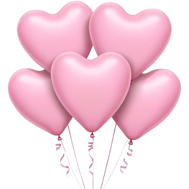 pastel pink heart balloons emoji