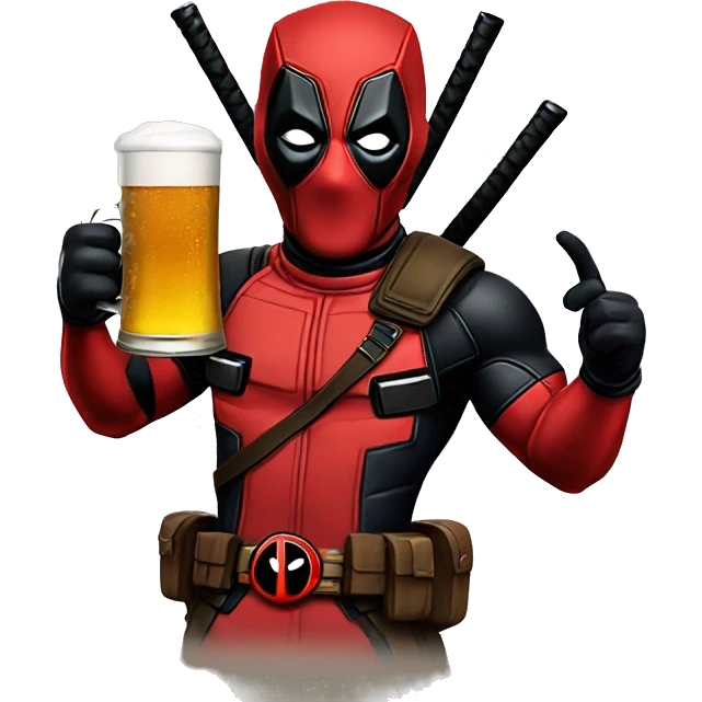 Deadpool drinking a beer  emoji