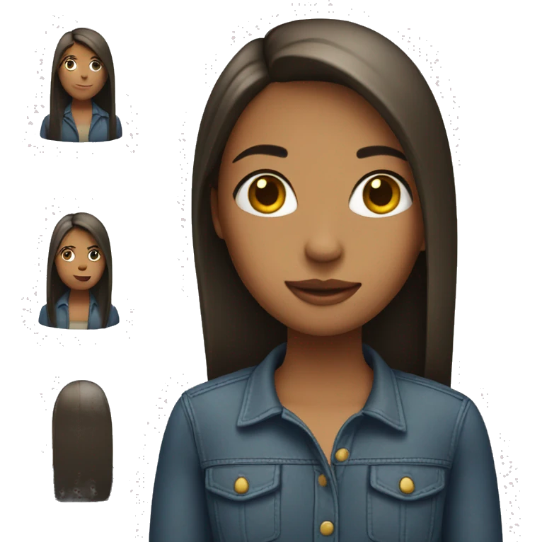 Girl with straight hair, emoji