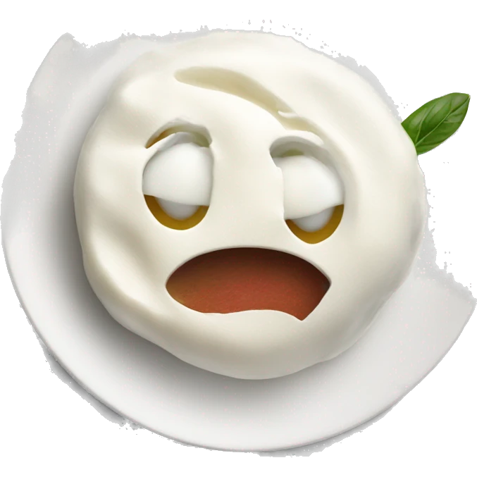 Mozzarella Buratta  on a plate  emoji