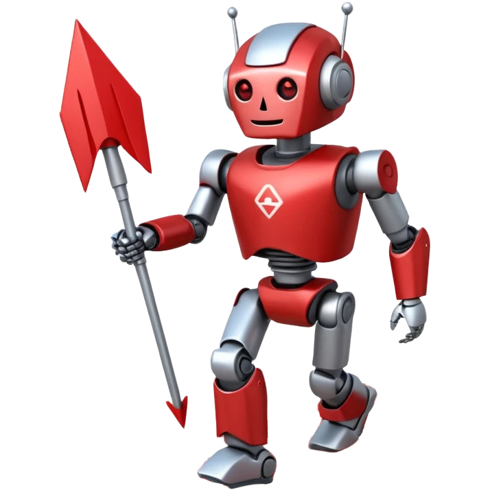 the robot moves along a path made of arrows emoji