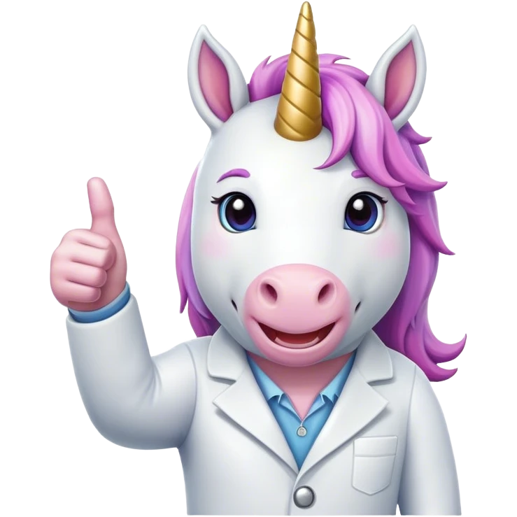Unicorn showing a thumbs up  emoji