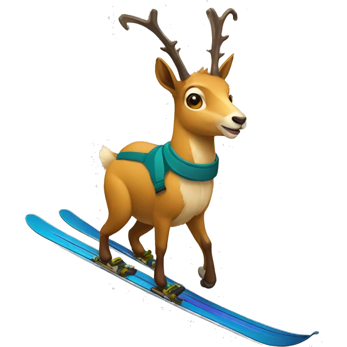 Chamois skiing emoji
