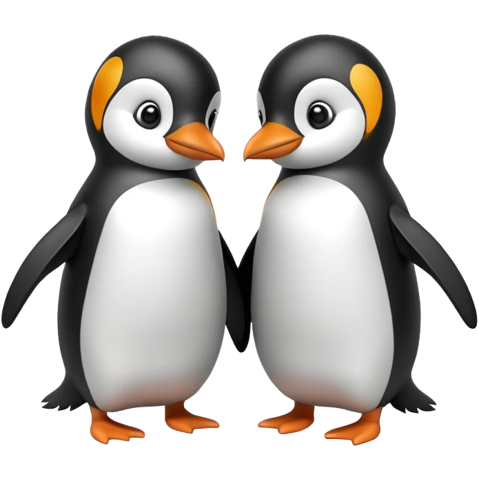 Two penguin friends playing emoji