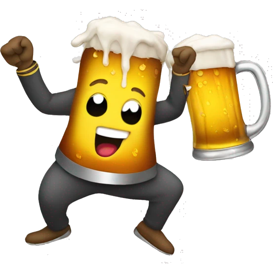 Dancing beer emoji