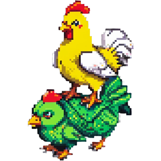 Minecraft creeper character riding a chicken emoji