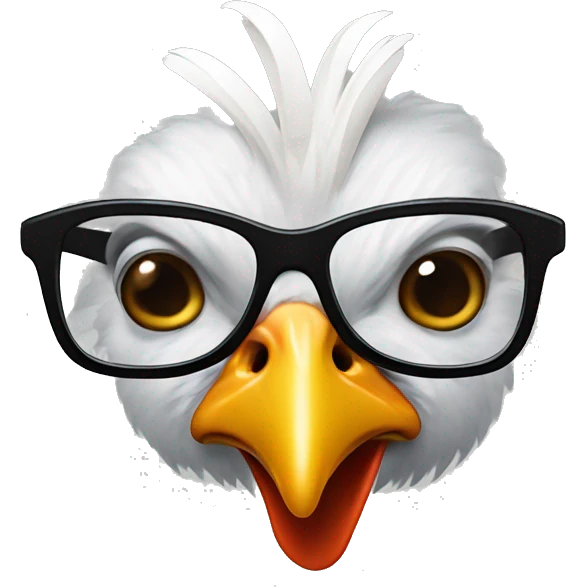 chicken carcass with cool glasses emoji