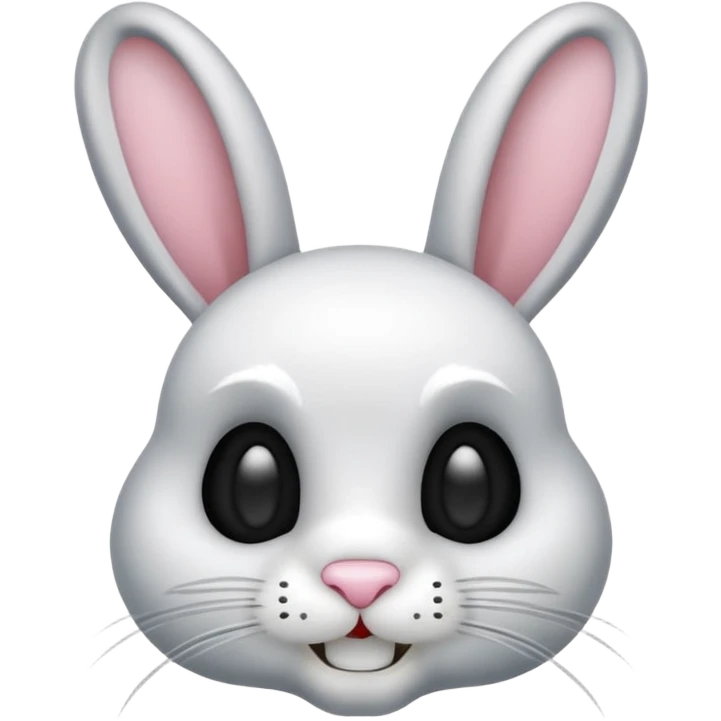 emoji d'une tête de lapin squelette noire qui dit bonjour de la main emoji