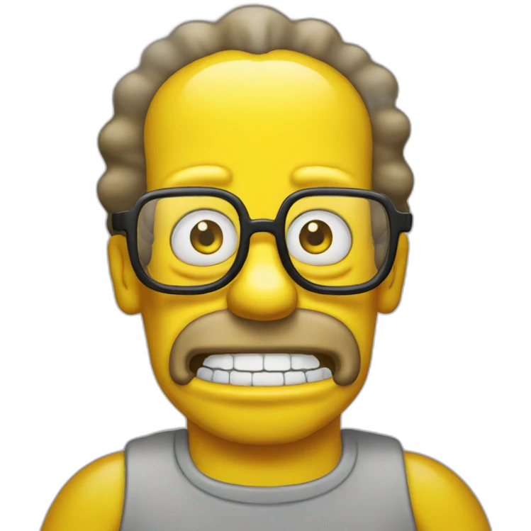 Simpson with glass emoji