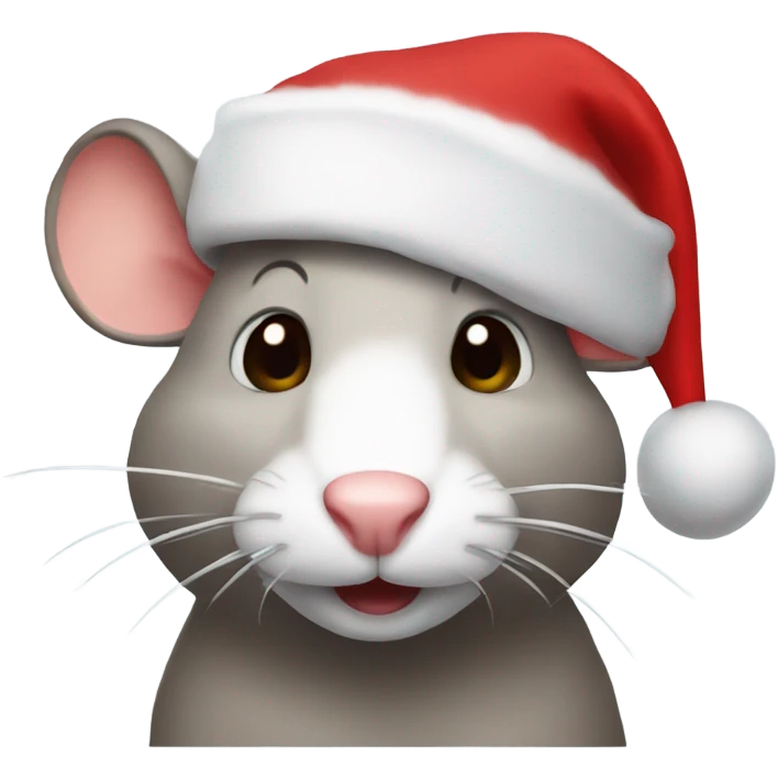 Rat wearing a Santa hat emoji