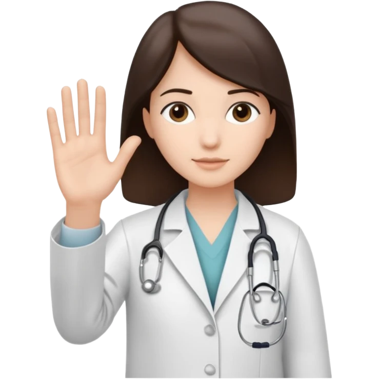 Radiografía de mano sostenida por un médico sin estetoscopio bata blanca  piel clara cabello café obscuro emoji
