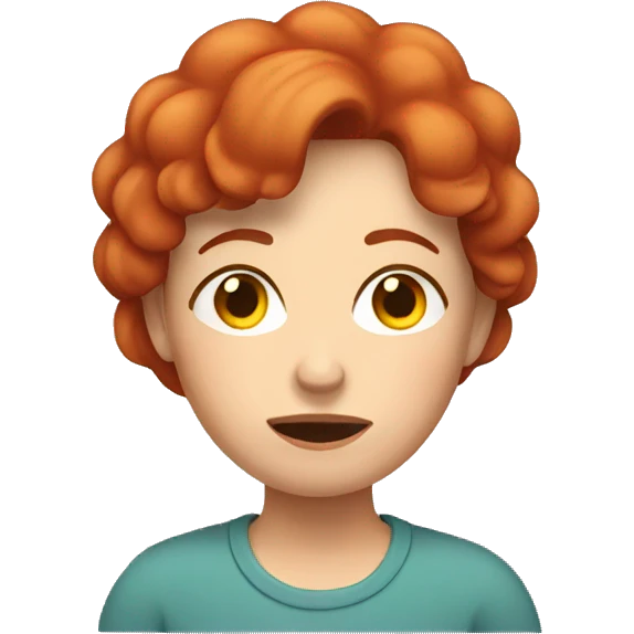 Tired red hair mom emoji