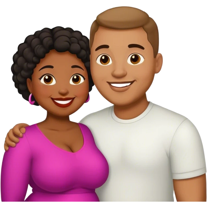 slim lightman and fat black woman love emoji