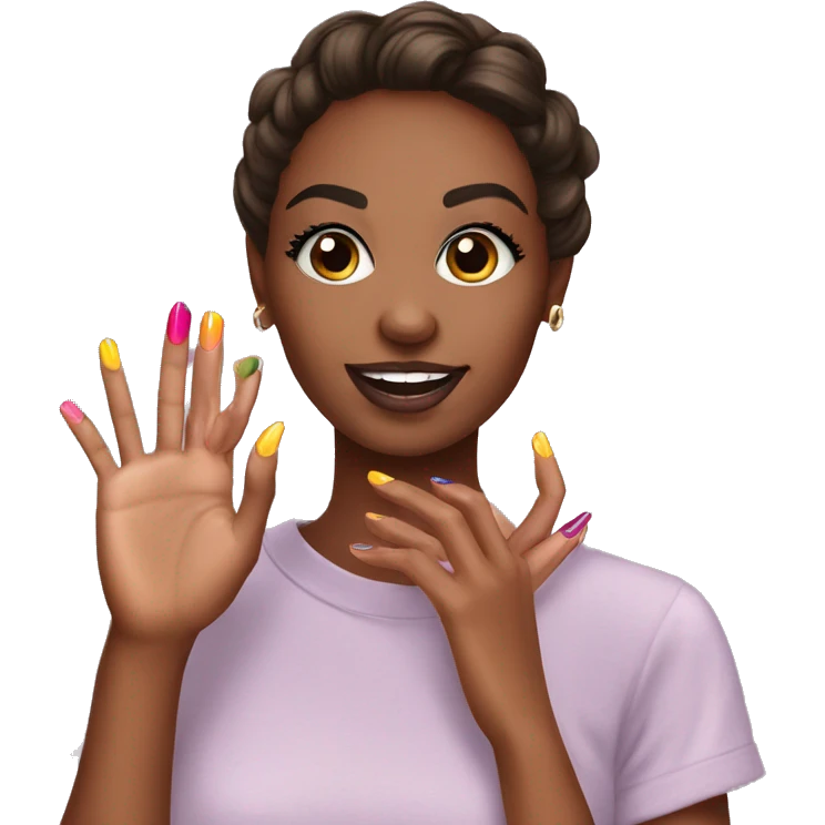 Paint your nails with nail polish emoji