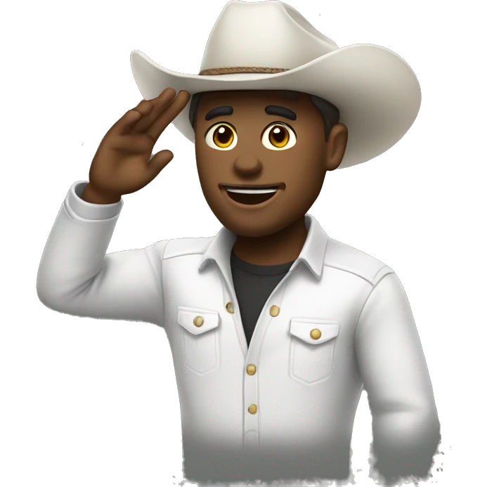 White cowboy salute emoji
