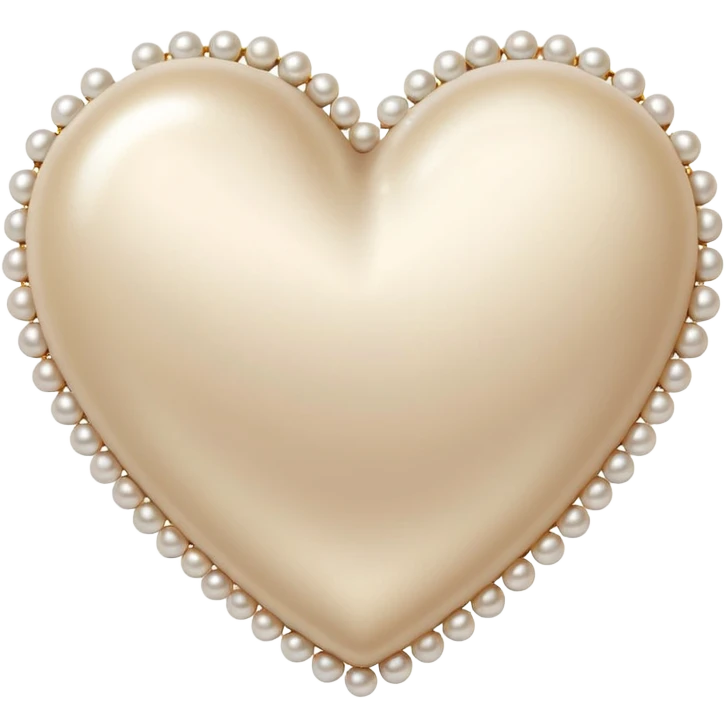 one beige heart and pearl trim emoji
