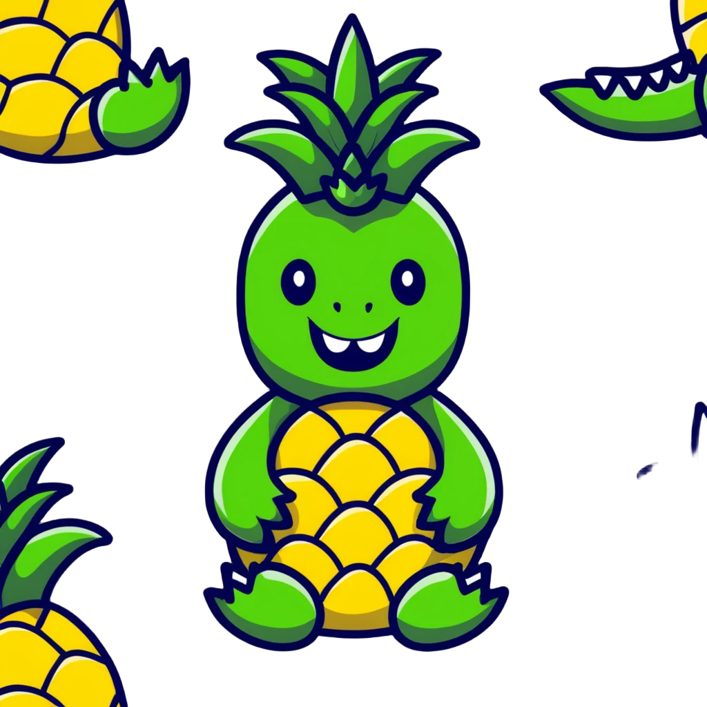 Pineapple with crocodile teeth emoji