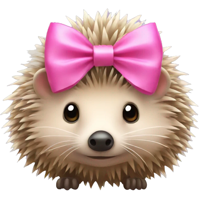hedgehog with a pink bow emoji