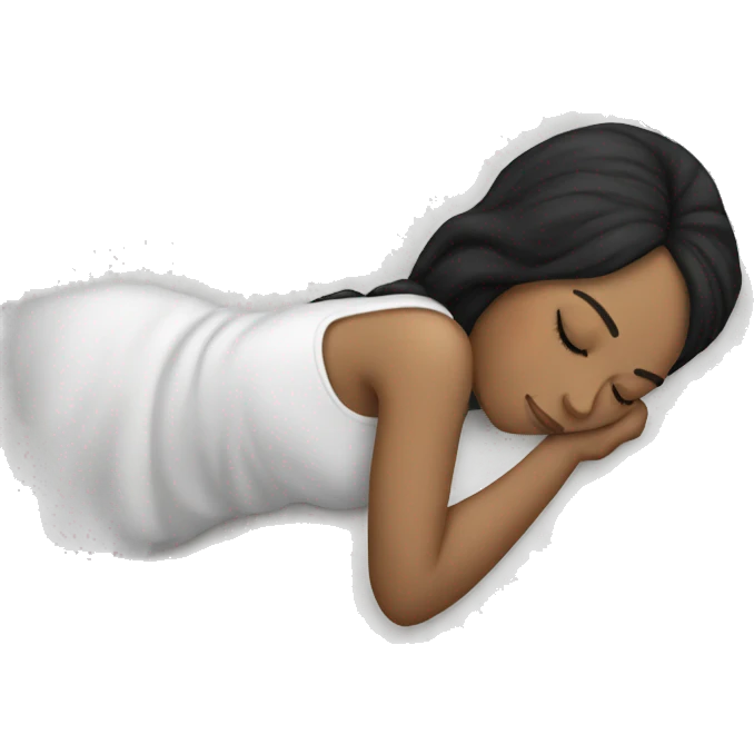 black hair white girl sleeping emoji