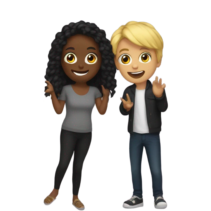 Me and my friend on new years emoji