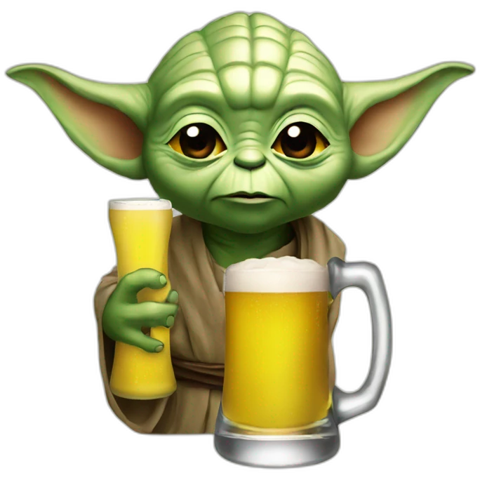yoda drink beer emoji