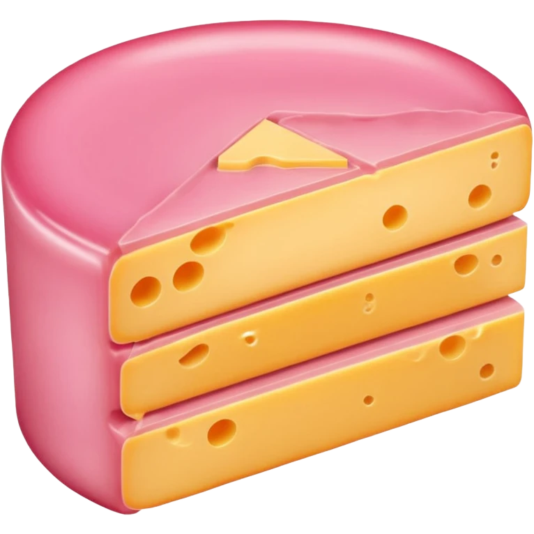 pink round slice of american cheese emoji