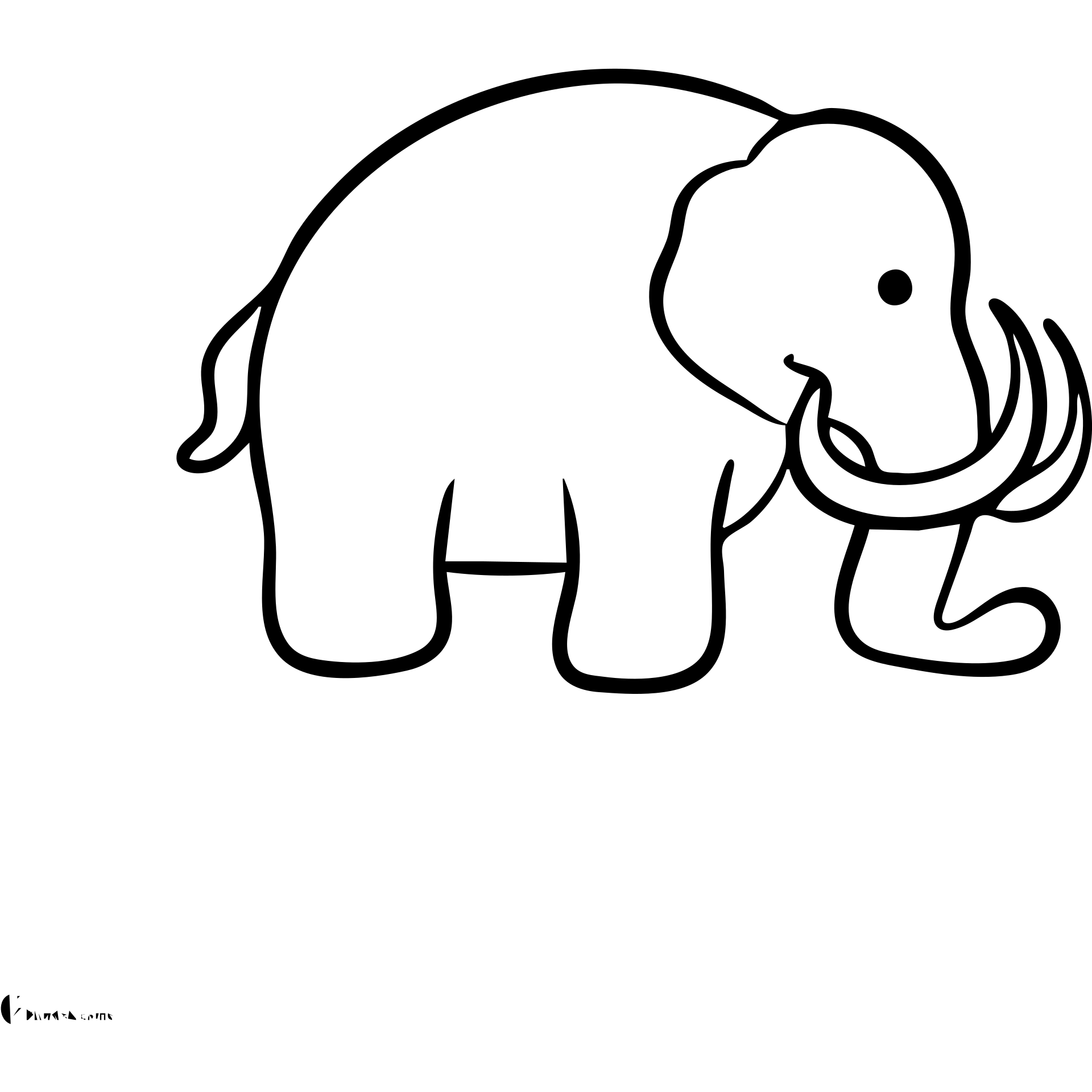 Woolly mammoth with distinctive curved tusks and trunk, side view emoji